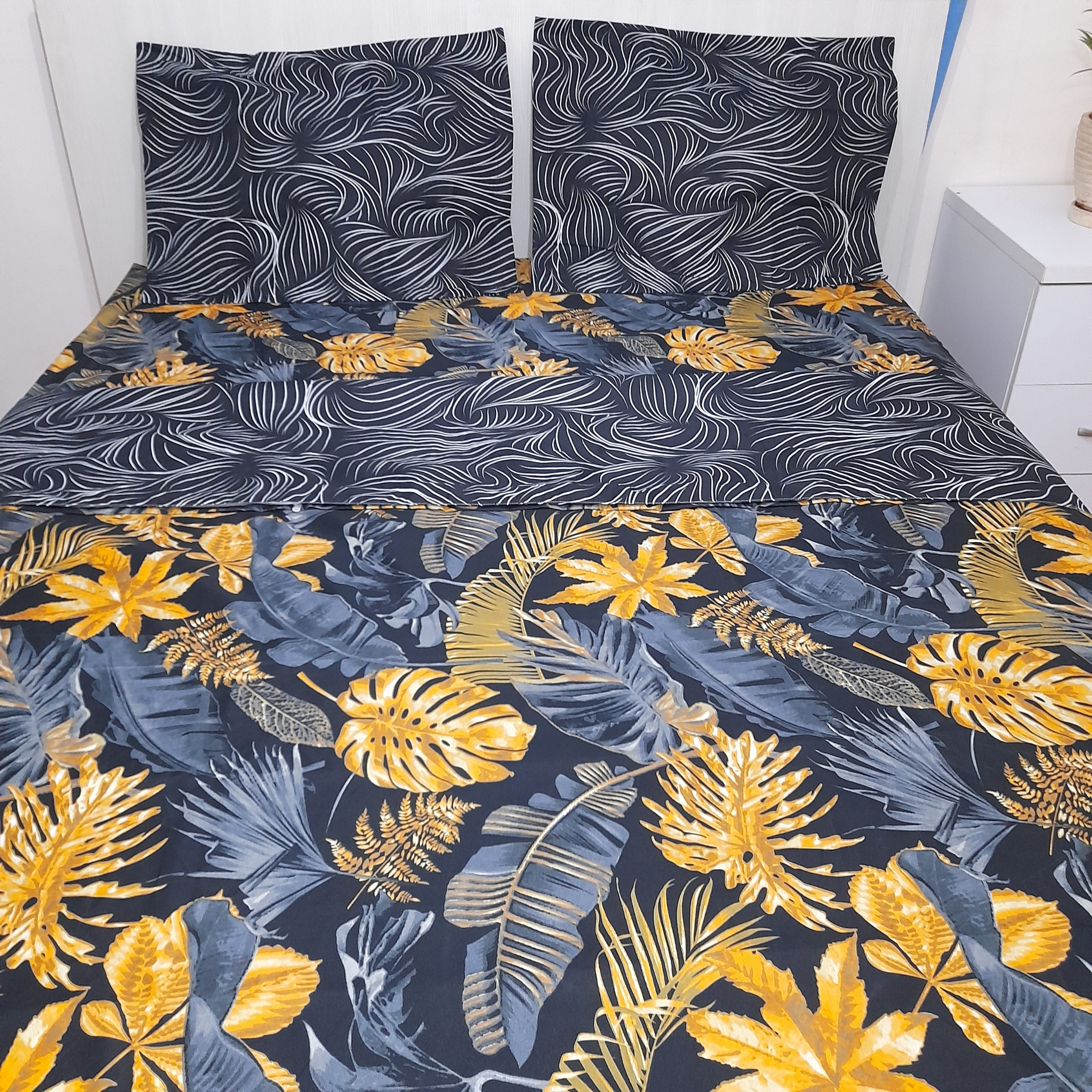 سرویس روتختی مدل برگ‌مارپیچ niki10.25.240 کد 160 دو نفره چهار تکه