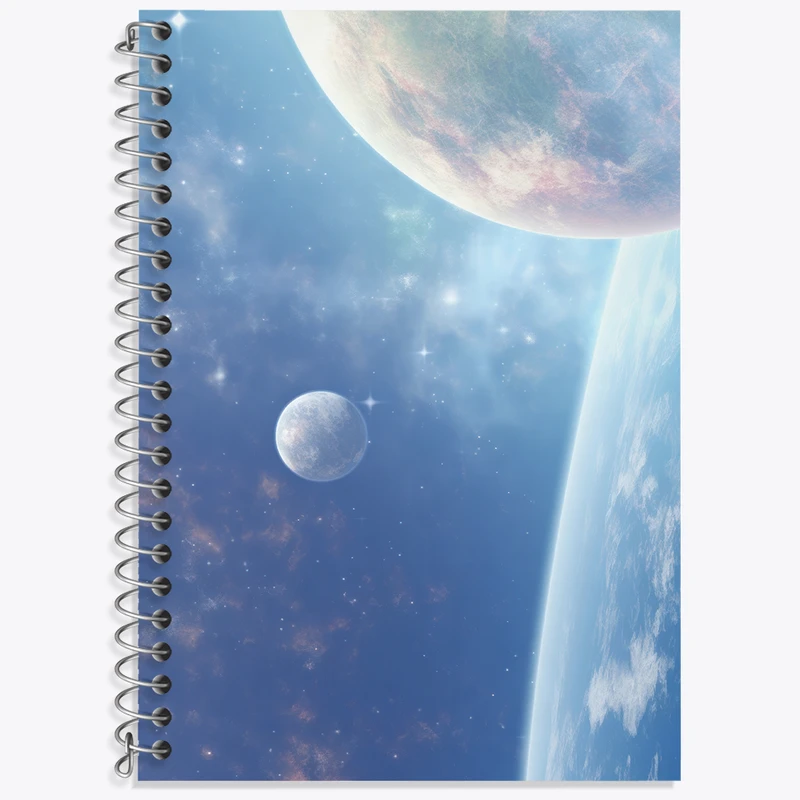 دفتر زبان 50 برگ خندالو مدل دو خط طرح کهکشان کد N2413