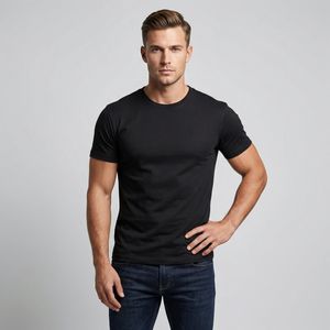 تی‌شرت آستین کوتاه مردانه مدل یقه گرد ساده basic 