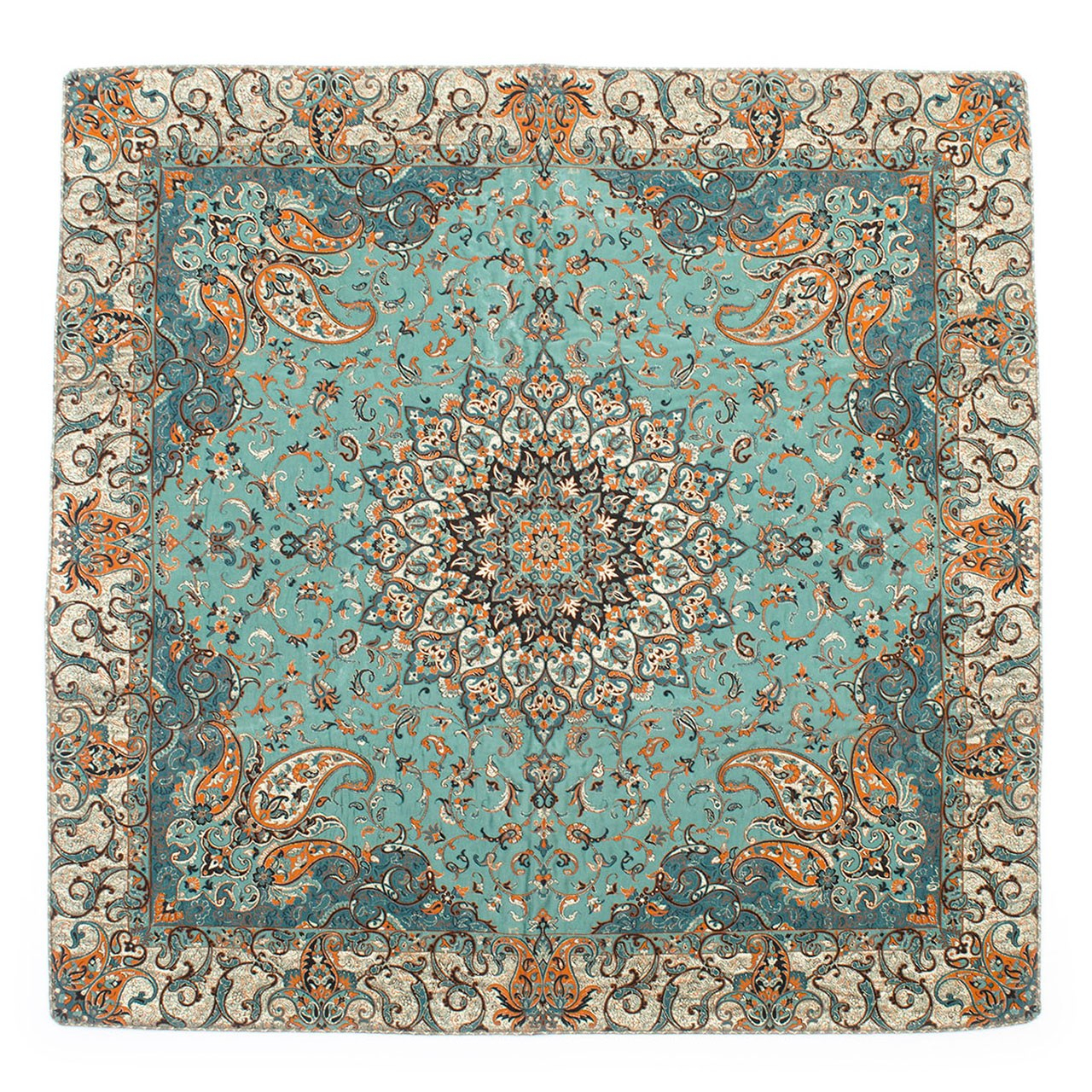 رومیزی ترمه کارگاه رستا طرح  104-14-4 سایز 100 × 100