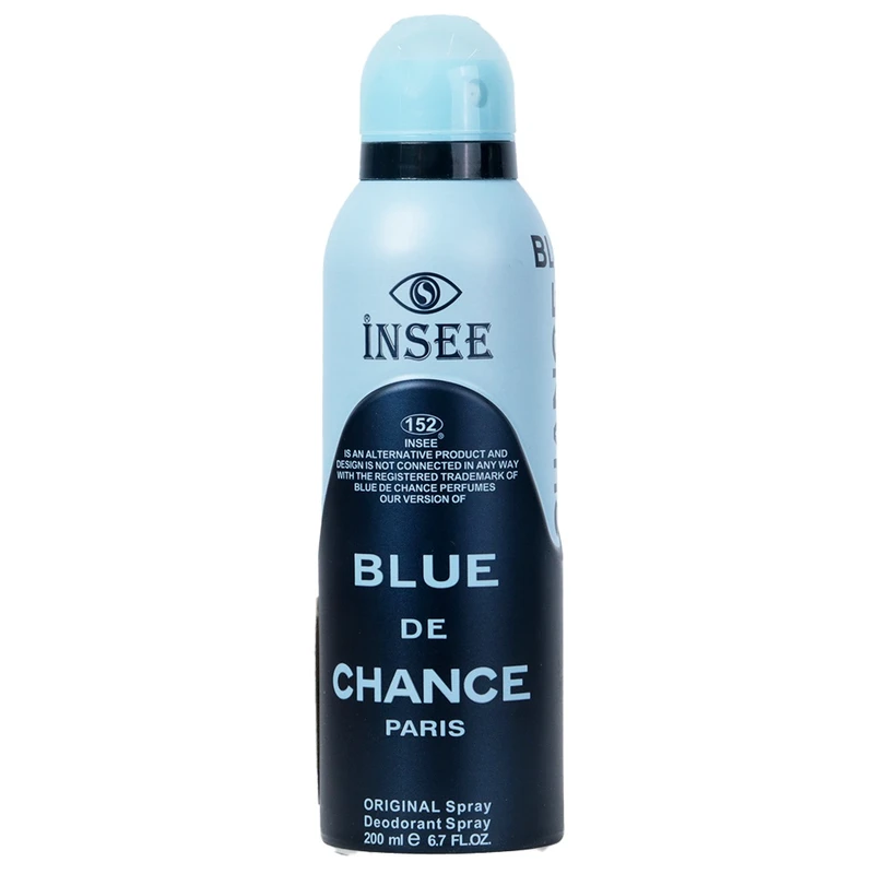 اسپری بدن مردانه اینسی با رایحه خنک مدل BLUE DE CHANCE حجم ۲۰۰ میلی لیتر