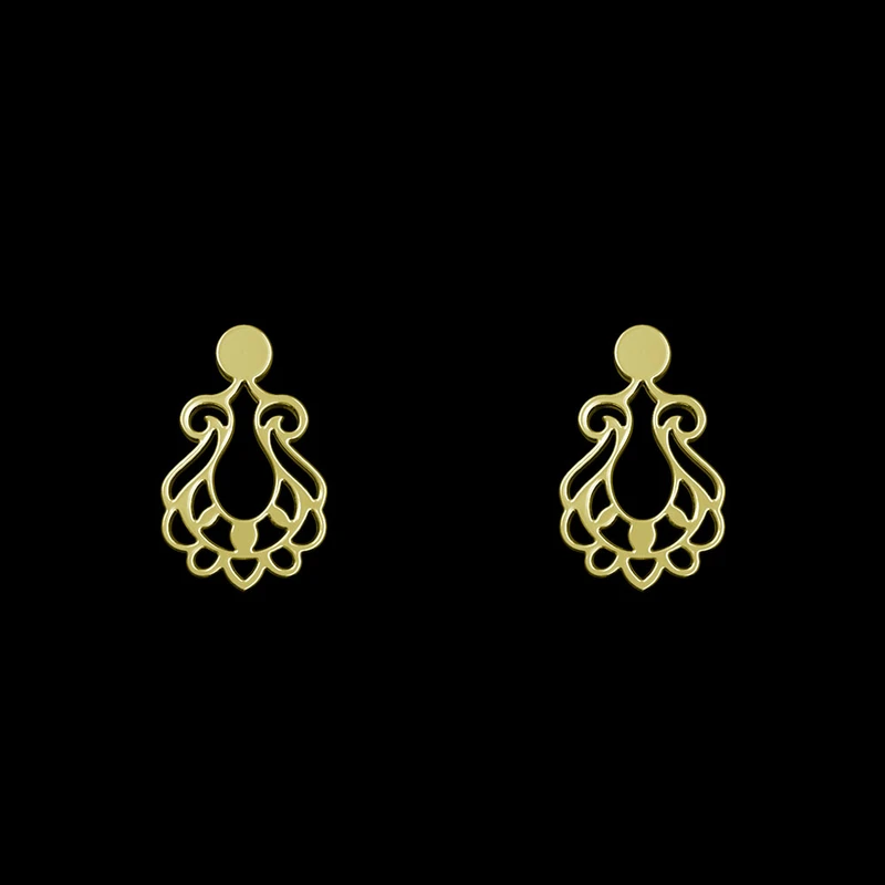 گوشواره طلا 18 عیار زنانه مدوپد مدل اسلیمی کد GA1-15299