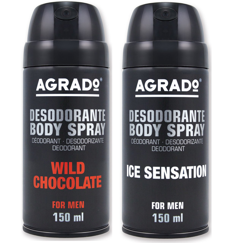 اسپری خوشبو کننده بدن مردانه آگرادو مدل Ice and Chocolate بسته دوعددی حجم 150 میلی لیتر اسپری خوشبو کننده بدن مردانه آگرادو مدل Ice and Chocolate بسته دوعددی حجم 150 میلی لیتر