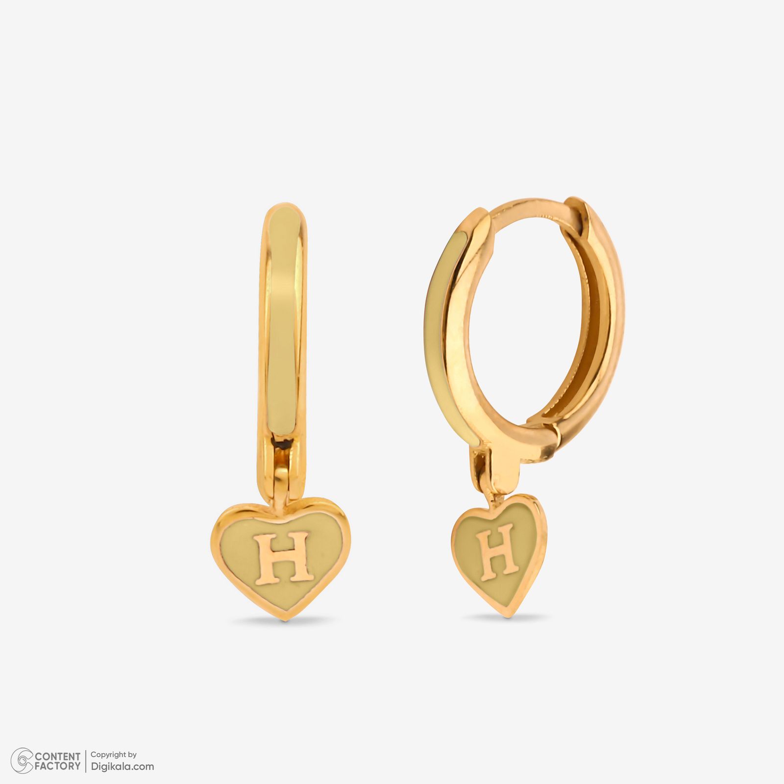 گوشواره حلقه‌ای طلا کم اجرت  18 عیار زنانه گلدم مدل E244014 -  - 2