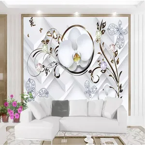 پوستر دیواری سه بعدی مدل گل نیلوفر برجسته DVRF1392