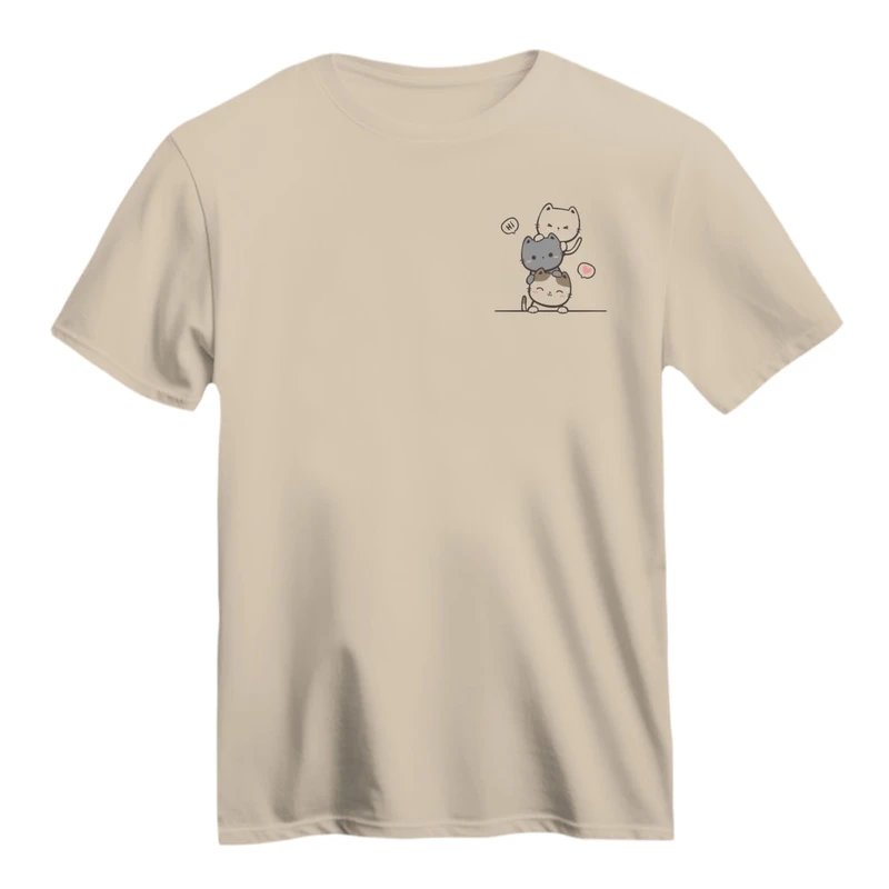 تی شرت آستین کوتاه زنانه مدل گربه کوچک