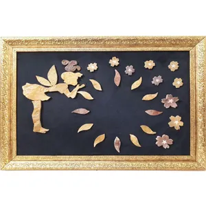 تابلو سنگ معرق آویسا طرح ساعت و فرشته سایز 40 × 60