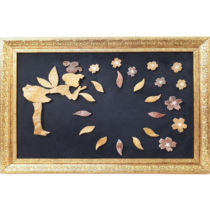 تابلو سنگ معرق آویسا طرح ساعت و فرشته سایز 40 × 60