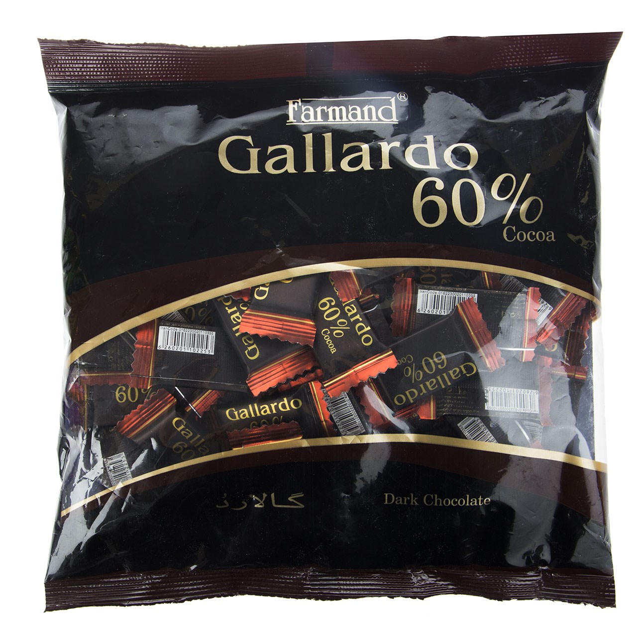 شکلات تلخ 60 درصد گالاردو فرمند مقدار 330 گرم