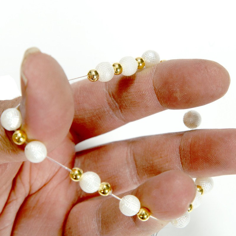 دستبند دخترانه  مدل  مروارید برفکی