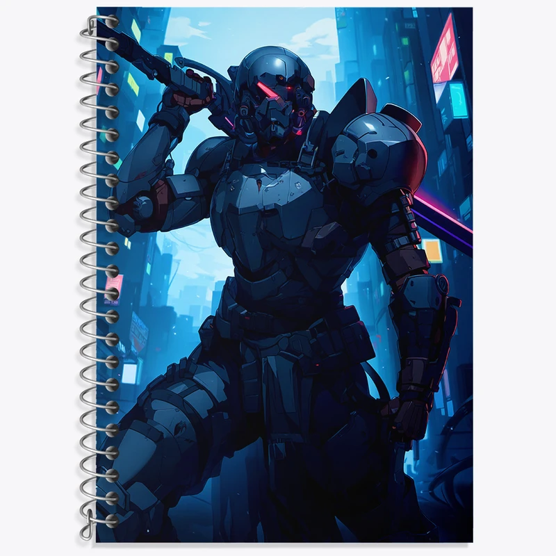 دفتر زبان 50 برگ خندالو مدل دو خط طرح ربات جنگجو کد N1990