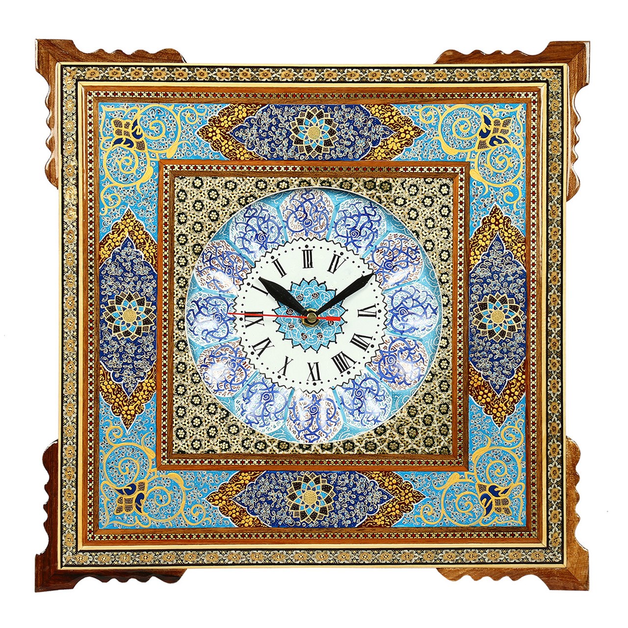 Inlay handicraft clock of Goharan gallery, Miniature 1222 Model