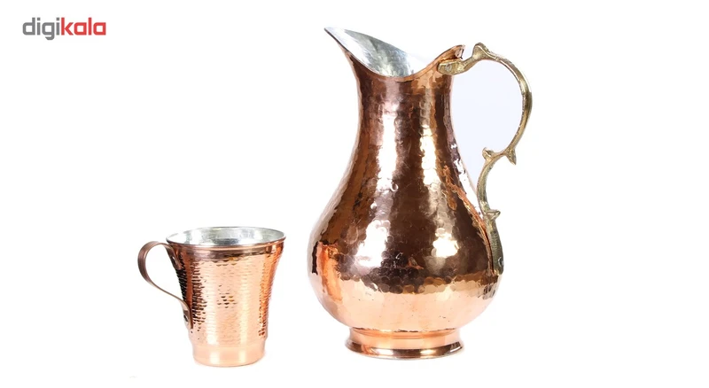 عکس شماره 6 : ست پارچ و لیوان مسی کد zh28 مجموعه ی 8 عددی