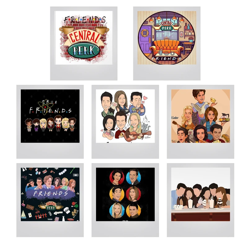 آویز تزیینی مدل سریال فرندز کد 123 مجموعه 8 عددی