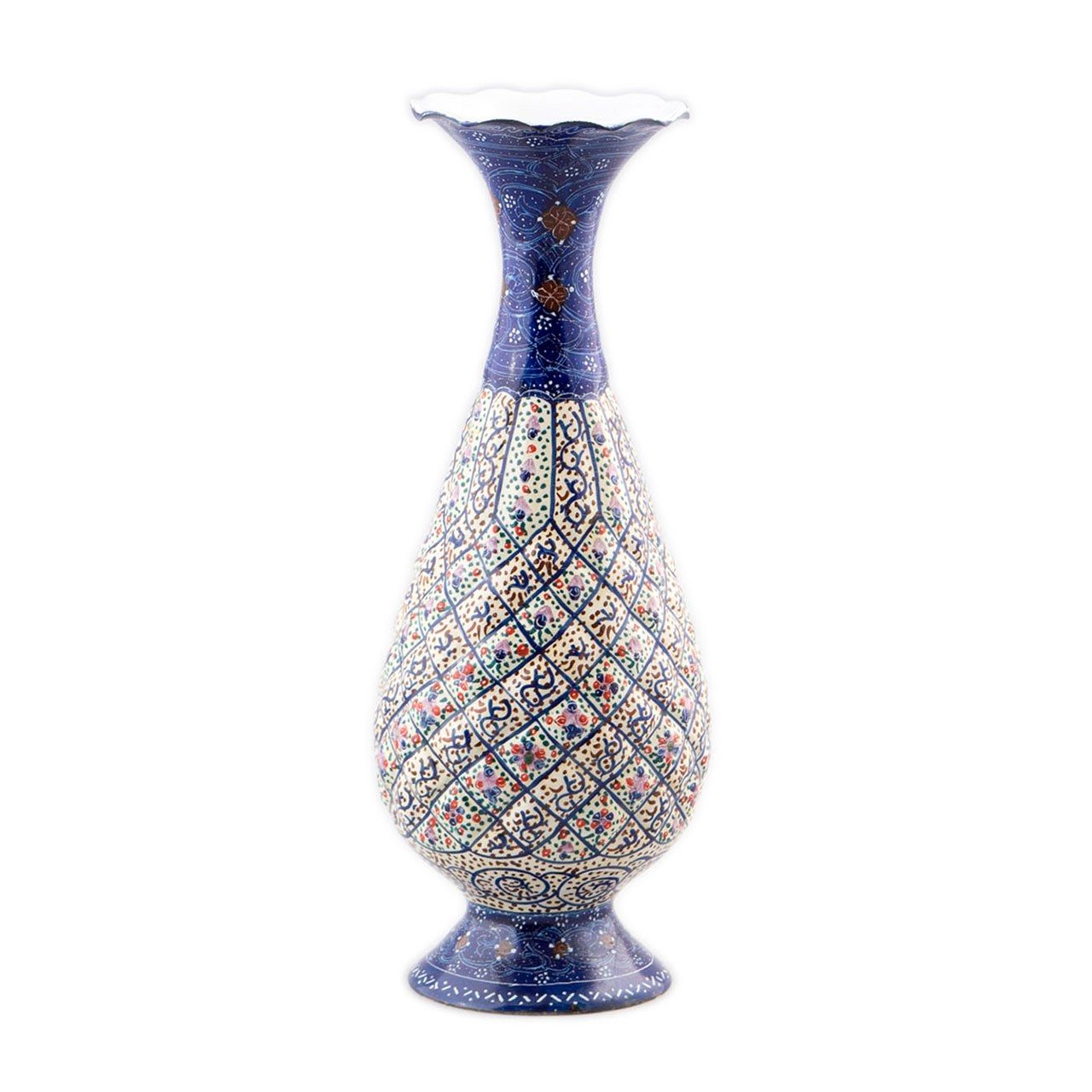 گلدان میناکاری مسی رستا طرح صراحی1-12-102 ارتفاع 20 سانتی متر