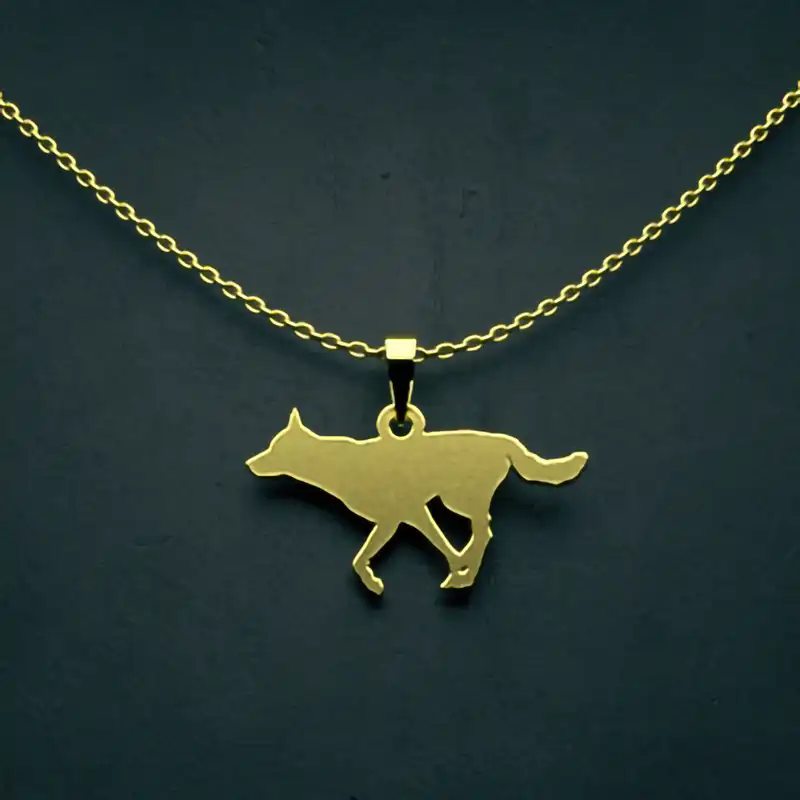 گردنبند طلا 18 عیار زنانه مدوپد مدل سگ کد J3-1-1124