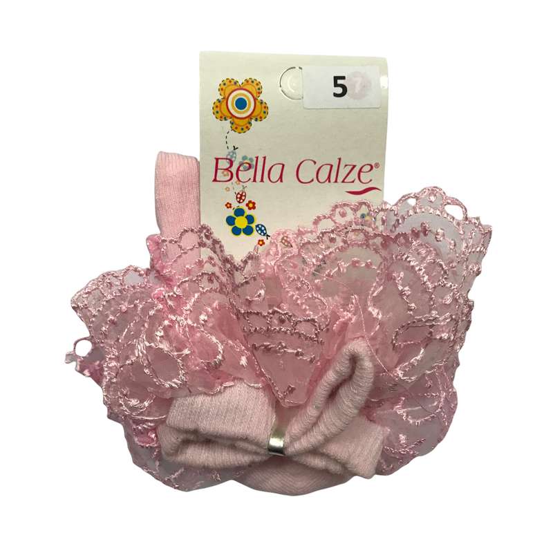 جوراب دخترانه مدل لبه تور دار bbt