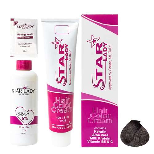 کیت رنگ موی استارلیدی سری Natrual مدل Very Dark Brown 2.0 شماره2.0