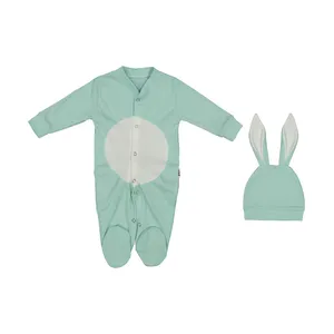 ست سرهمی و کلاه نوزادی مدل خرگوش