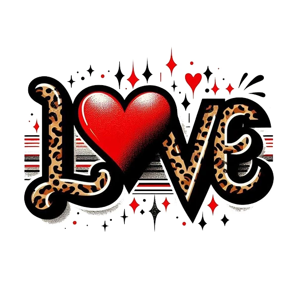 استیکر پارچه و لباس پاد آفرین طرح عشق کد 2880