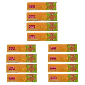 بیسکویت کرمدار موزی شیرین عسل - 120 گرم بسته 12 عددی