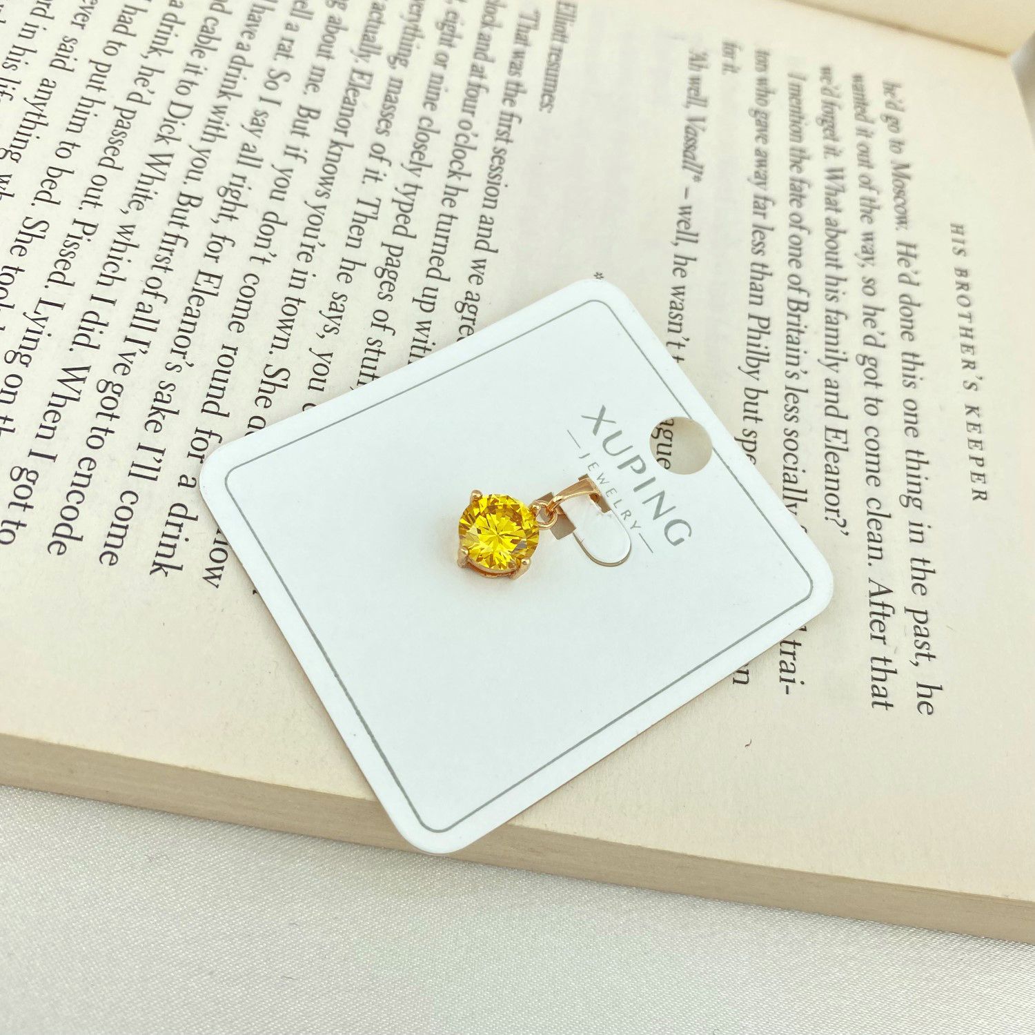 آویز گردنبند زنانه ژوپینگ مدل تک نگین کد N4309 -  - 2