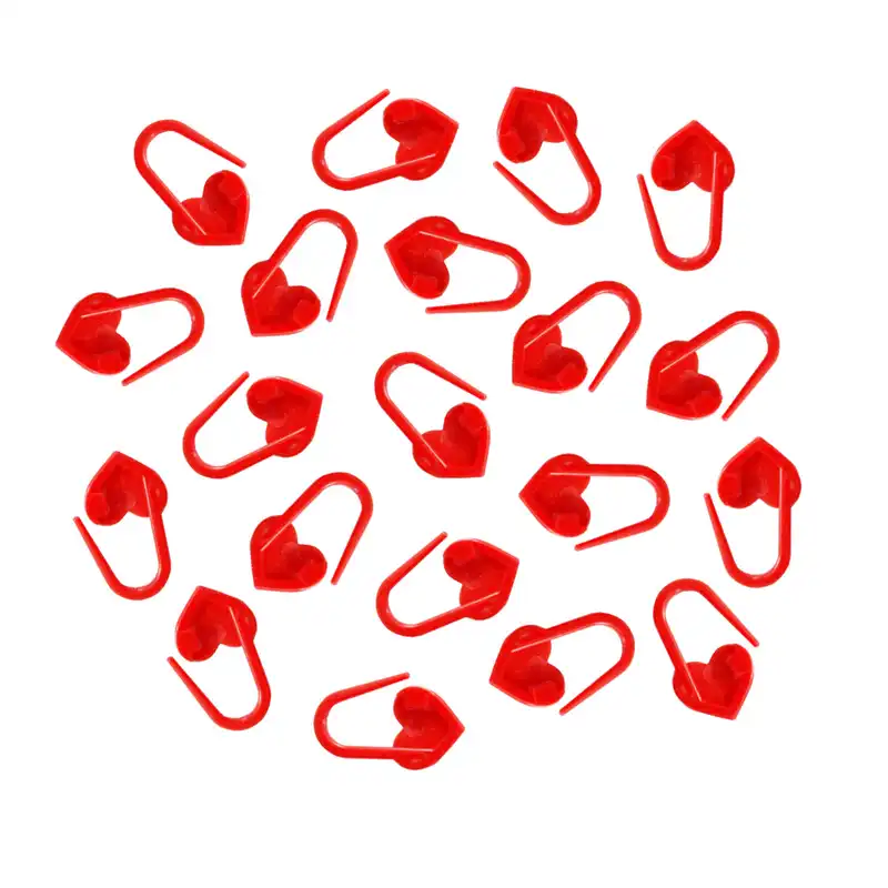 سنجاق نشانه گذار بافتنی مدل قلب های عاشق مجموعه 20 عددی