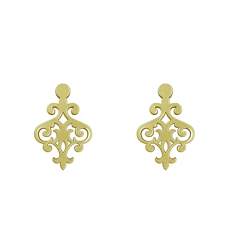 گوشواره طلا 18 عیار زنانه مدوپد مدل اسلیمی کد GA1-15329