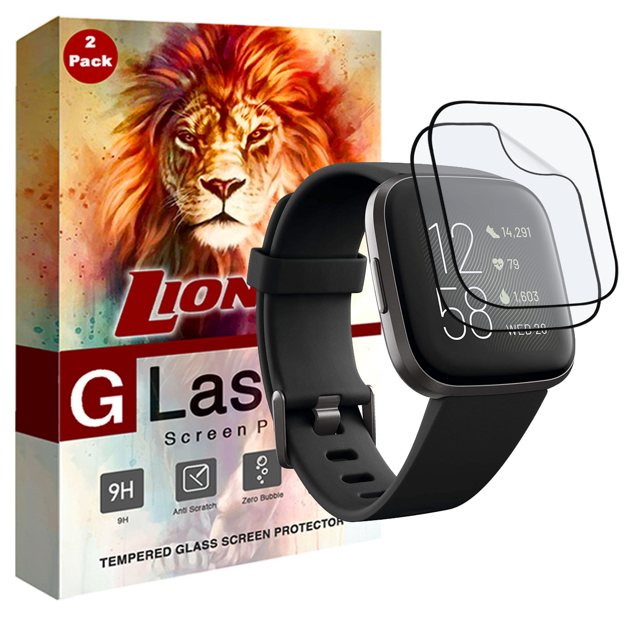 محافظ صفحه نمایش 3D لایونکس مدل FSP مناسب برای ساعت هوشمند فیت بیت VERSA 2 بسته دو عددی