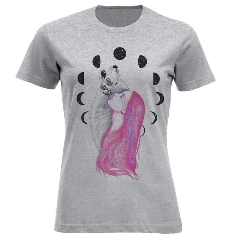 تیشرت آستین کوتاه زنانه طرح دختر کد W202