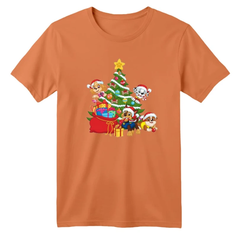 تی شرت آستین کوتاه بچگانه مدل سگ های نگهبان کریسمس