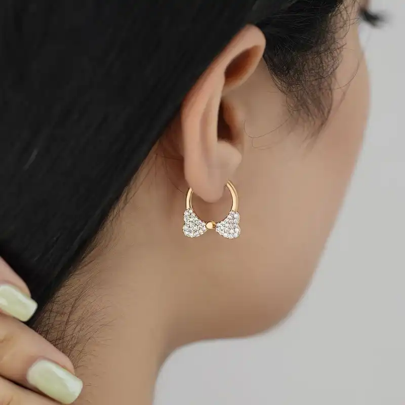 گوشواره زنانه ژوپینگ مدل پاپیون کد J738