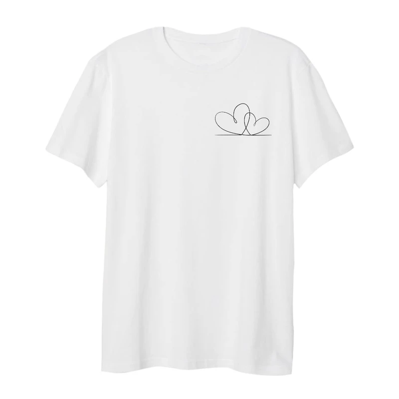 تی شرت لانگ آستین کوتاه زنانه مدل دوقلب خطی