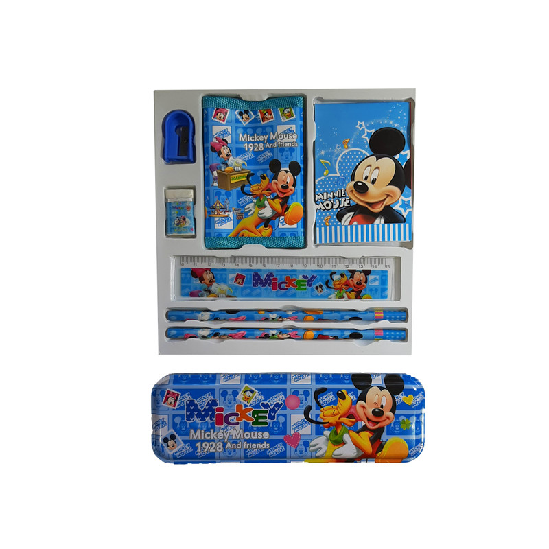 بسته لوازم تحریر مدل micky mouse مجموعه 8 عددی