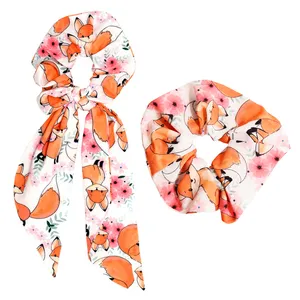 کش مو زنانه دلنار گالری مدل اسکرانچی روباه مجموعه 2 عددی