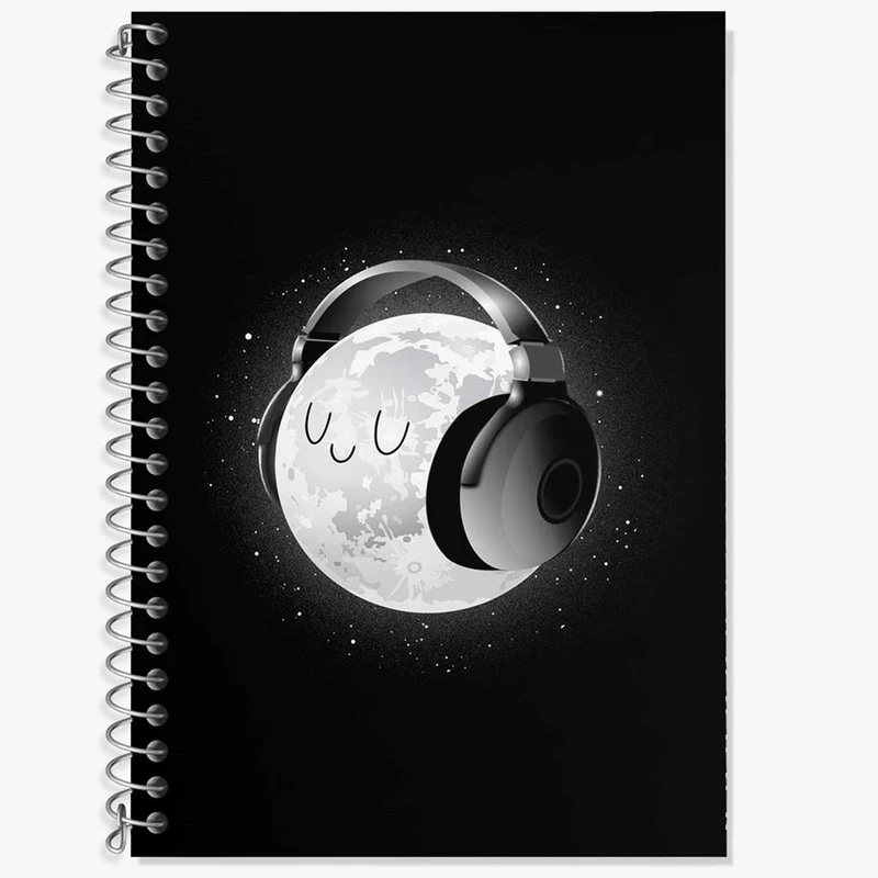 دفتر زبان 50 برگ خندالو مدل دو خط طرح ماه کد 29612