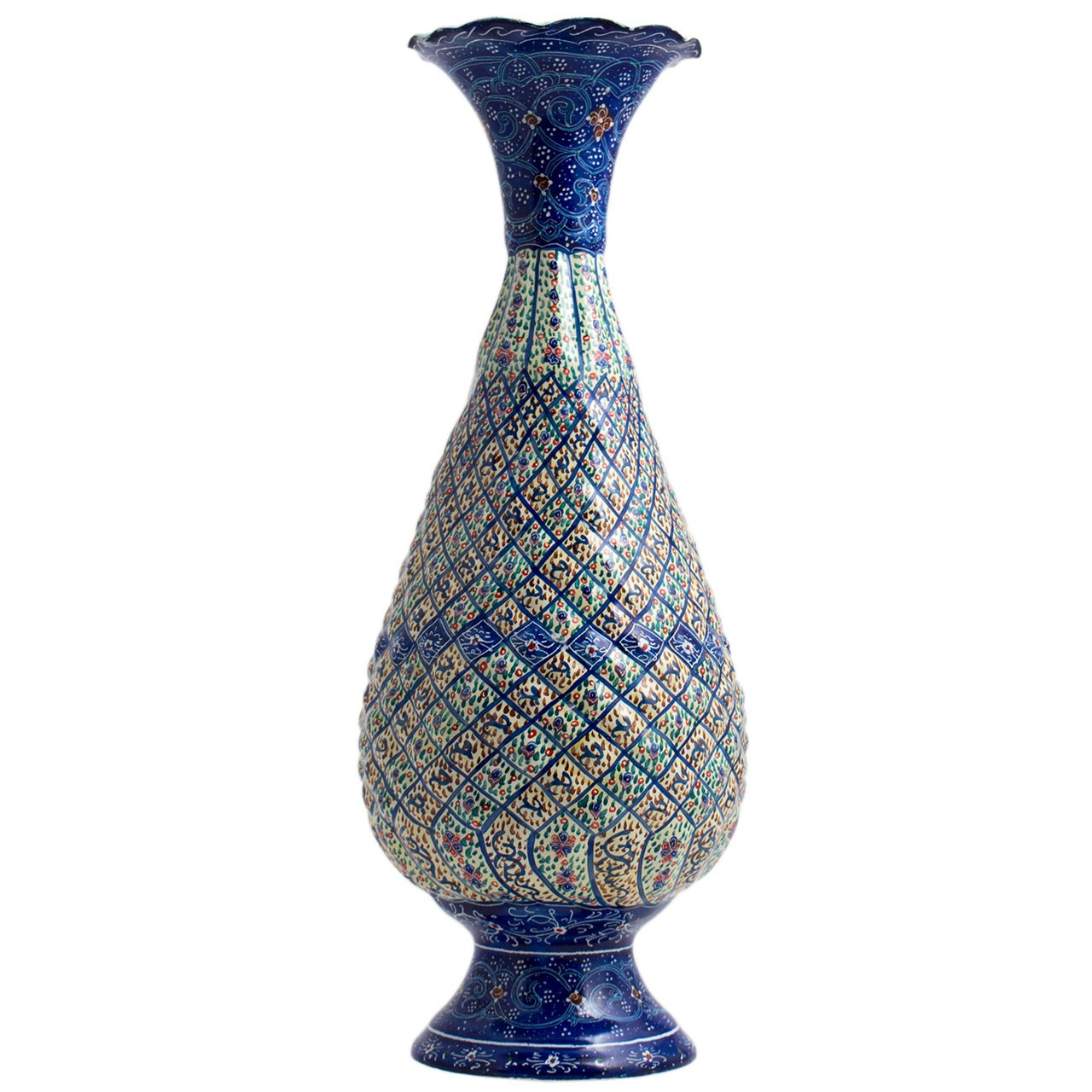 گلدان میناکاری مسی رستا طرح صراحی 127-12-102 ارتفاع 25 سانتی متر