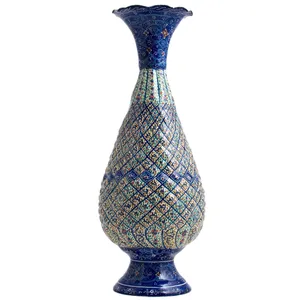 گلدان میناکاری مسی رستا طرح صراحی 127-12-102 ارتفاع 25 سانتی متر