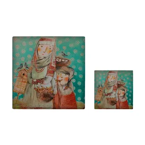  کاشی کارنیلا طرح مهر مادری مدل لوحی آویز کد kla157 مجموعه 2 عددی