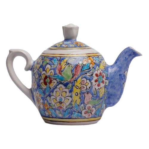 قوری سرامیکی طرح گل و مرغ