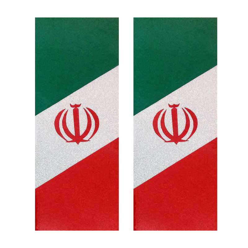 برچسب پلاک خودرو آراکس یدک مدل AY-2733 طرح پرچم ایران بسته 2 عددی