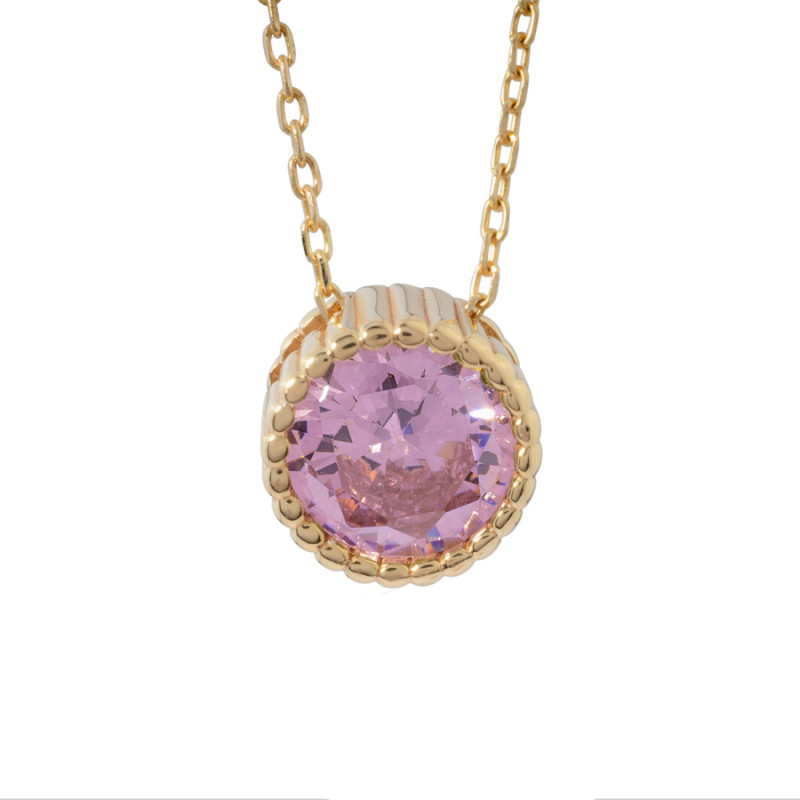 گردنبند طلا 18 عیار زنانه گالری داریم مدل تک نگین ساده