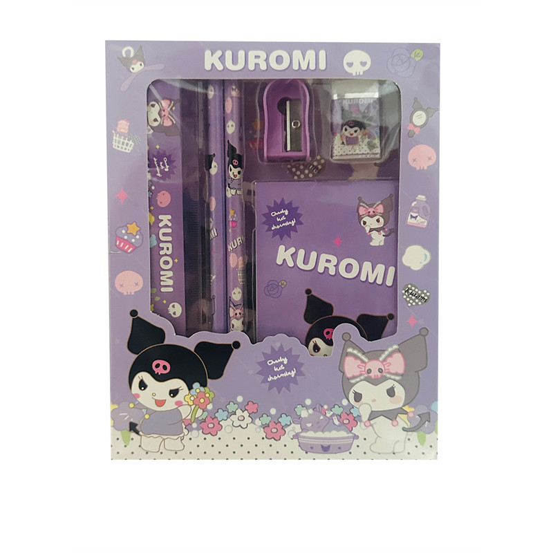 بسته لوازم تحریر مدل kuromi مجموعه 6 عددی