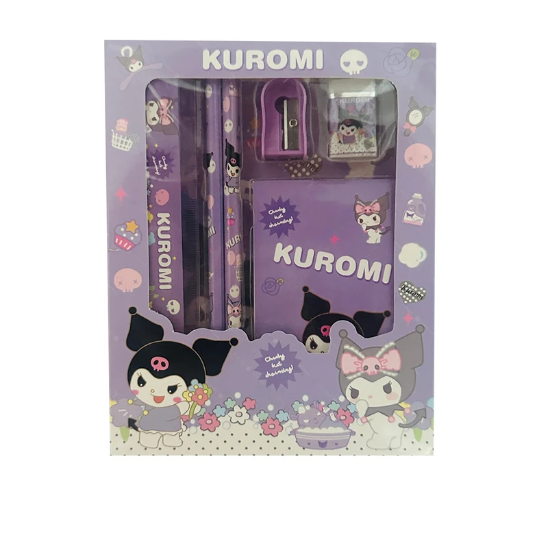 بسته لوازم تحریر مدل kuromi مجموعه 6 عددی