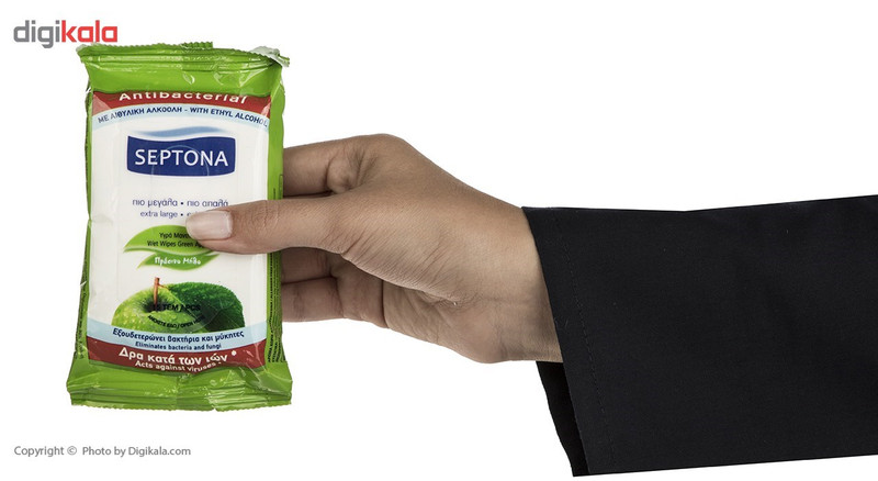 دستمال مرطوب آنتی باکتریال سپتونا مدل Green Apple بسته 60 عددی دستمال مرطوب آنتی باکتریال سپتونا مدل Green Apple بسته 60 عددی