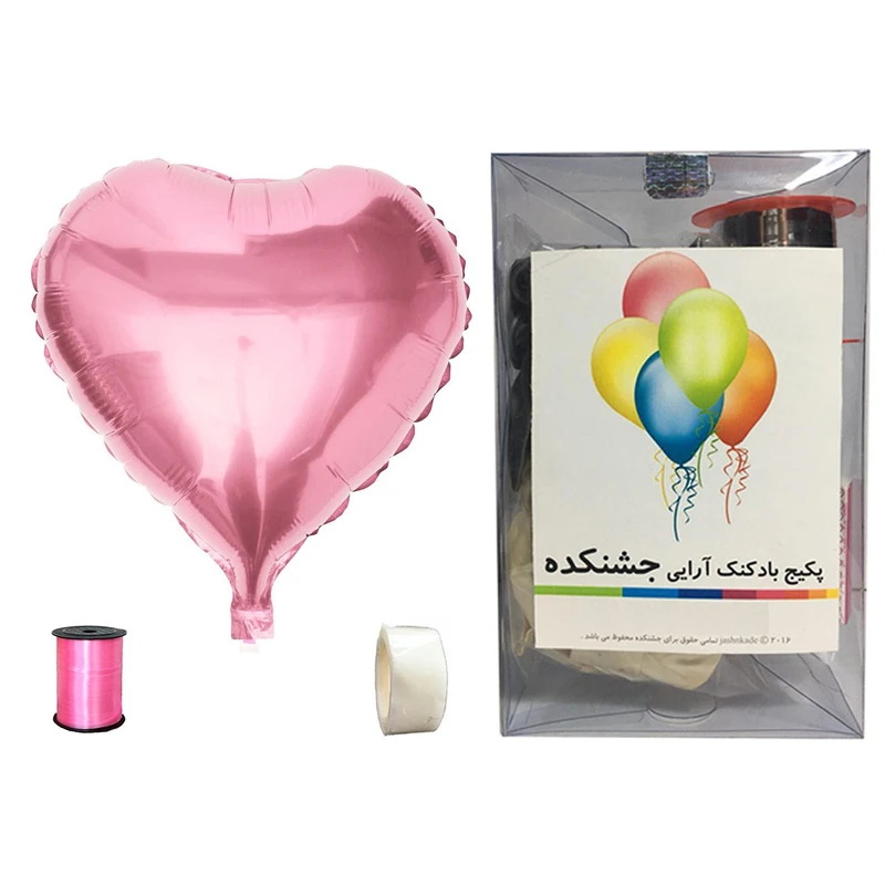 پک بادکنک آرایی جشنکده مدل قلب صورتی