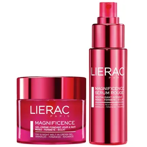 پک ضد چروک لیراک سری Magnificence مدل Red Intensive Revitalising Serum And Day and Night Melt-In Cream-Gel