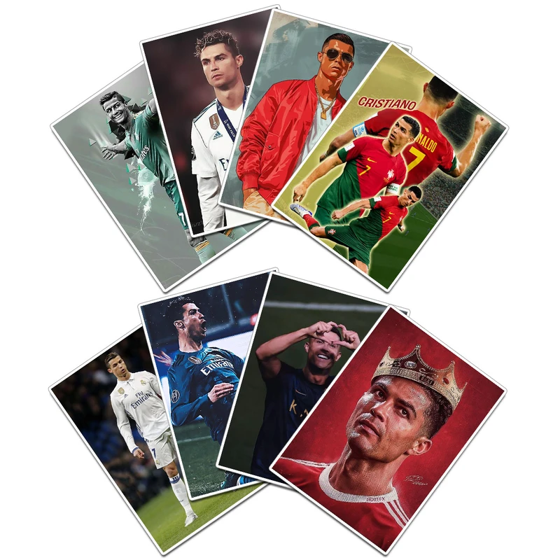استیکر لپ تاپ و موبایل گوفی مدل کریستیانو رونالدو طرح Cristiano Ronaldo کد CR04 مجموعه 8 عددی