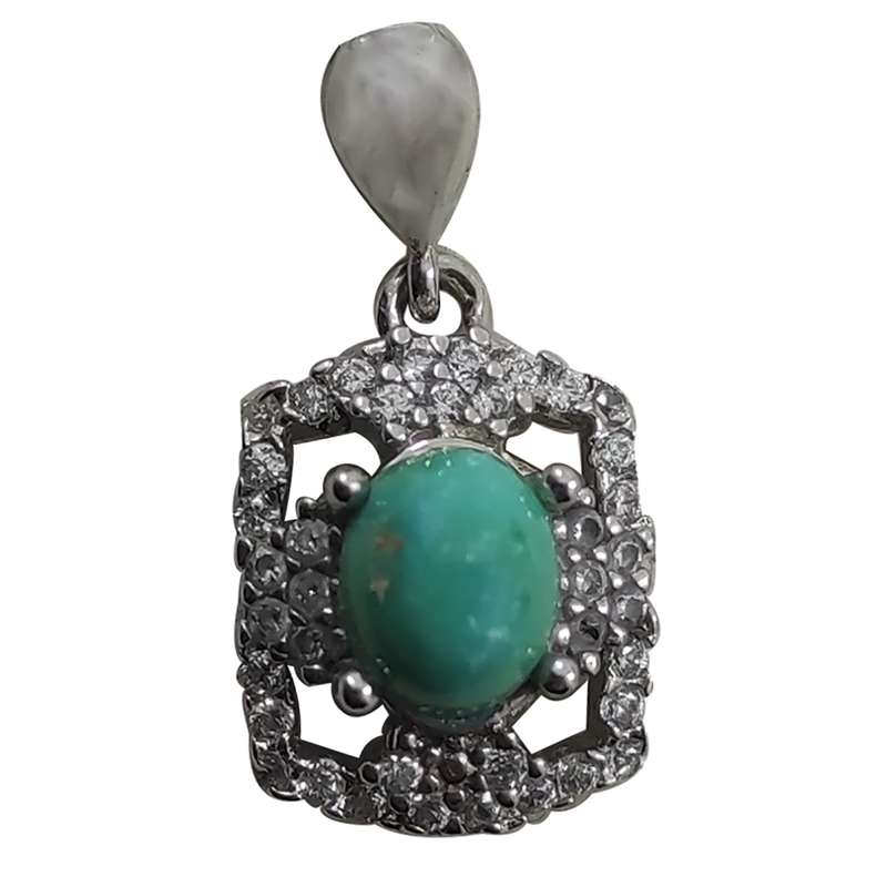 آویز گردنبند نقره زنانه سلین کالا مدل  فیروزه نیشابوری کد MPS-14