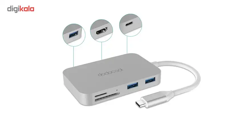 هاب 7 پورت USB-C دودوکول مدل DC30S با Power Delivery